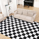 Super Soft Rug for Bedroom, 5x7 Ft Black and White Area Rug Classic Checkered Shaggy Anti-Skid High Pile Soft Fluffy Rug Fuzzy Carpet for Living Room Bedroom Kids Room Nursery, Dorm Home Decor by TinyTreasures Baby Boutique
