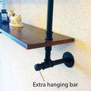 ROGMARS Industrial Pipe Wall Shelves Pipe Shelving with Real Wood Plank,70 Inches Floating Shelves for Wall Farmhouse Pipe Book Shelves Dark Brown 3Tier for Kitchen,Living Room Decor and Bar Shelving by CozyNest Decor
