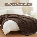 Chunky Knit Throw Blanket, 30''*40'' Knitted Throw Chenille Yarn for Bed Couch, Handmade Dark Brown Crochet Big Thick Blanket, Machine Washable Cute Comfy Blanket for Home Decor by CozyNest Decor