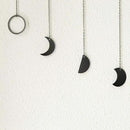 Mkono Moon Phase Wall Hanging Boho Aesthetic Room Decor Metal Moons Garland Hanging Art Bohemian Home Decoration for Girls Room Nursery Bedroom Livingroom Dorm, Ideal, Black, 55" by CozyNest Decor