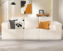 Modular Sectional Sofa 3-Seater Modular Couch with Deep Seat Memory Foam Cloud Chair with Pillows Oversized Sectional Sofa for Living Room Bedroom (Strip White, 3-Seater) by CozyNest Decor
