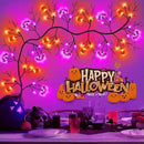 7 Ft 63 LED Halloween Willow Vine Twig Garland with 8 Modes Timer Orange Purple 21 Pumpkin Bats Lights,Halloween Garland with Waterproof Battery Operated for Indoor Wall Fireplace Decorations by CozyNest Decor