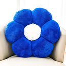 Royal Blue Flower Pillow, Cute Decorative Flower Shaped Throw Pillow with Faux Rabbit Fur, 19.6" Soft Flower Plush Throw Pillow Floor Pillows Room Décor for Bedroom Living Room by TinyTreasures Baby Boutique