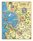 Vintage Map of Monterey Bay, 1932