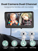 GROWNSY Dual Car Camera Baby Monitor, 7" 1080P AHD Car Camera for 2kids, Backseat Mirror for Baby Rear Facing with Infrared Night Vision, Easily Observe Baby's Every Move by TinyTreasures Baby Boutique