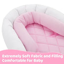 Pro Goleem Infant Car Seat Insert, Babybody Support for Toddler, Soft Minky Preemie Car Seat Insert, 2-in-1 Reversible, Perfect for Carseats, Strollers, Swings, Pink and White by TinyTreasures Baby Boutique