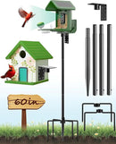 Bird Feeder Pole – 60 Inch Height Bird House Pole with 1-Inch Dia Heavy Duty for Birdfeeders, Feeding Stand with Mount Kit for Outdoor, Slip-Fit Connection by GreenHaven Gardens