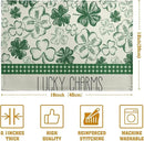 Green Shamrock St Patricks Day Placemats Set of 4 Lucky Clover Plaid Check Table Mat 12x18 Inch St. Patrick's Day Seasonal Holiday Place Mats Spring Linen Placemat for Party Kitchen Dining Decor by CozyNest Decor
