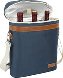 ZORMY 3 Bottle Insulated Wine Tote Cooler Bag, Portable Carrier with Corkscrew Opener and Shoulder Strap for Beach Travel Picnic, Unique Gift for Wine Lovers Navy Blue by TinyTreasures Baby Boutique