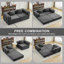 78" W Loveseat Sofa, 4 in 1 Convertible Floor Sofa Bed, Boneless Cloud Couch with Cup Holder, Fold Out Floor Couch, Loveseat Recliner Sleeper for Living Room Bedroom Lounge(Corduroy, White) by CozyNest Decor