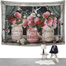 yowecso Farmhouse Rose Tapestry Peony Flower Tapestry Wall Hanging for Bedroom Floral Tapestries Aesthetic Wall Decor for Home Dorm Living Room 50"x60" by CozyNest Decor