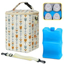 Breastmilk Cooler Bag with Ice Pack Fits 4 Baby Bottles Up to 9 Ounce Insulated Baby Bottle Bag Breast Milk Cooler on The Go with Strap Baby Bottle Cooler Bag for Nursing Mom Daycare or Travel by TinyTreasures Baby Boutique