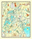 Vintage Map of Crow Wing County, Minnesota 1946