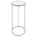 Kyle Oval Glass Top C-Shaped Sofa Side Table Chrome