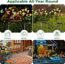 Butterfly Solar Garden Lights - Newest 12 LED Firefly Butterflies Bees Solar Outdoor Lights Swaying Butterfly Light for Yard Patio Pathway Decoration (Multi-Colour) by GreenHaven Gardens