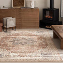 5'x7' Area Rug - Vintage Persian Medallion Design Low-Pile Faux Wool Rug, Non-Slip Backing, Machine Washable, for Living Room, Dining Room, Bedroom (Brick Red) by CozyNest Decor