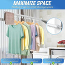Clothes Drying Rack Wall Mounted Foldable, Retractable & Collapsible(Tri-Fold) Space-Saving Laundry Drying Rack for Indoor & Outdoor Use - Laundry Rooms, Bathroom & Balconies (White) by CozyNest Decor
