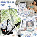 Pea Pod Car Seat Cover Baby Boy, Infant Car Seat Canopy Covers for Newborn with 2 Layers Windows of Breathable Mesh Fabric, Lightweight Polyester/Soft Minky Dot Backing by TinyTreasures Baby Boutique