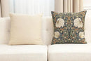 Charlotte Home Furnishings Pimpernel Blue Green Floral Throw Pillow Cover 18” x 18” – Double-Sided Tapestry Cushion Cover for Sofa, Couch, or Bed | 100% Cotton European Jacquard Woven by CozyNest Decor