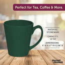 DISCOUNT PROMOS Glossy Ceramic Latte Coffee Mug 12 oz. Set of 10, Bulk Pack - Perfect for Tea, Espresso, Cappuccino, Hot Cocoa - Green by CozyNest Decor