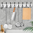 IBosins Wall Mounted Coat Rack, 31.4'' Long, Rustic Wood & Aluminum Coat Rack with 8 Black Tri-Hooks for Coat, Bag, Towel, Key, Hat, Umbrella by CozyNest Decor