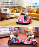 ELEMARA Toddler Bumper Car with Big Wheels, 2.2 Mph, Ride On Toys for Toddlers with DIY Stickers, 12v Electric Bumper Cars for Kids with Bluetooth,LED Light,Music for Indoor Outdoor,Peach Pink by TinyTreasures Baby Boutique