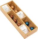 Premium Tea Bags and Coffee Pods Drawer Organizer – Small 9-Compartment Design with Removable Wall Inserts, Non-Slip Feet, 100% Sustainable Bamboo by CozyNest Decor