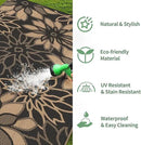 GENIMO Outdoor Rug Waterproof for Patio Decor, 9' x 12' Reversible Plastic Straw Floral Camping Carpet, Large Area Rugs Mats for RV, Camper, Deck, Balcony, Porch, Beach, Picnic, Black & Brown by CozyNest Decor