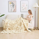 Tie-dye Camel Faux Fur Rabbit Thick Throw Blanket for Couch Living Room 50x60 Fluffy Bed Furry Comforter Soft Blanket Best Housewarming Home Gifts 860 GSM by CozyNest Decor