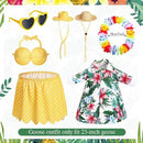 2 Set Hawaiian Luau Porch Goose Outfit for Lawn 23'' Plastic Goose Clothes Costume Summer Outdoor Decor(Bikini) by GreenHaven Gardens