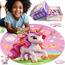 ZIZZ Unicorn Toy for Girls Kids - Best 70 Pieces Unicorn Floor Puzzle for Kids Age 3 4 5 6 7 8 Years Old Girls Learning & Educational Games Toys Toddlers Gifts for Birthday Christmas Party Activity by TinyTreasures Baby Boutique