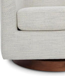 CHITA Swivel Accent Chair, FSC Certified Upholstered Fabric Barrel Chair for Living Room, Ivory by CozyNest Decor