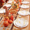 FLOWERCAT 60PCS Thanksgiving Plates & Gold Pumpkin Plates - Including 30PCS 10.25inch Thanksgiving Dinner Plates and 30PCS 7.5inch Thanksgiving Dessert Plates for Giving Thanks Theme Party by CozyNest Decor