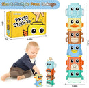 Stacking Toys Set for Toddlers 18+ Months, 6 in 1 Infant Sensory Toys with Changing Expressions, Pressable Animal Stacking Blocks, Christmas Birthday Gifts for 1 2 3 4 Years Old Baby Boys Girls by TinyTreasures Baby Boutique