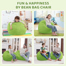 2FT Bean Bag Chair, Comfy Bean Bag Chairs with Memory Foam Filled, Fluffy Beanbag Sofa with Dutch Velvet Cover, Teardrop BeanBag Chairs for Living Room, Playroom - Lime by TinyTreasures Baby Boutique