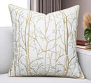 VAGMINE Embroidered Forest Throw Pillow Cover - 20x20 Inches Square - 100% Cotton Ivory Decorative Cushion Cover - Elegant Embroidery - Rustic Home Accent for Sofa, Bed, Couch, Farmhouse Décor by CozyNest Decor