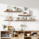 36 Inch Floating Shelves, 12 Inch Deep Floating Shelves for Wall, Floating Shelf with Invisible Brackets, Deep Shelves for Bathroom, Bedroom, Living Room, 2 Pack, Brown by CozyNest Decor