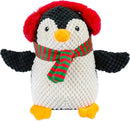 Giftable World Holiday Plush Pet Toy Fun for Christmas Designs with Squeaker Dog Chew Toy (7" Tubby Penguin w/Earmuffs & Squeaker) by TinyTreasures Baby Boutique