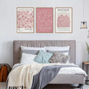 HLNIUC Matisse Pink Wall Art,Neutral Pink Flower Framed Canvas Wall Decor Set of 3(16”x24’) Modern Aesthetic Pictures Wall Painting,Abstract Flower Market Art Print for Living Room,Bedroom by CozyNest Decor