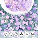Assorted 170-230PCS Purple Acrylic Beads for Bracelet Making, Flower Bow Butterfly Candy GummyBear Aesthetic Bracelet Charms,Cute Beads for Jewelry Making DIY Necklace Keychain Phone Charm by TinyTreasures Baby Boutique