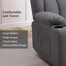 Rocker Swivel Recliner Chair for Adults, Overstuffed Large Manual Recliner Glider with Massage and Heat, Comfy Soft Fabric Living Room Reclining Sofa Chair(Technical Grey) by CozyNest Decor