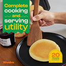 Riveira Teak Wooden Spoons for Cooking Set of 3 – Natural Teak Wooden Cooking Utensils, Wooden Spatula, Wooden Spoon - Premium Quality Wooden Utensil Set for Non-Toxic Cooking by CozyNest Decor