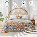 Boho Throw Blanket Reversible Cotton Bohemian Tapestry,100% Cotton Throw Blanket for Couch,Sofa,Chair,Lightweight Summer Quilt Soft 4-Layer Muslin Blanket for Farmhouse,Picnic Decor 50"x60" by CozyNest Decor