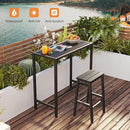ODK 39 Inch Outdoor Bar Table, Patio Counter Bar Height Table with Weather Resistant Waterproof Top for Hot Tub Garden, Yard, Balcony, Poolside, Indoor (Black) by CozyNest Decor