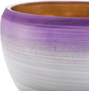SOUJOY Set of 3 Ceramic Flower Pots, Gardening Plant Pot with Drainage Holes and Saucer, 7/5/4 inch Purple Round Succulent Herbs Cactus Planter for Indoor Outdoor by GreenHaven Gardens