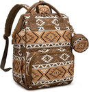 Wrangler Aztec Backpack Multifunction Baby Travel Bag with Changing Pad, Stroller Straps and Pacifier Case WG2204-91103BR by TinyTreasures Baby Boutique