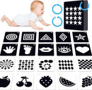 50PCS High Contrast Baby Flashcards, 100 Pages Black & White Visual Stimulus Flash Cards, Brain Development Cards Set Montessori Sensory Toys for Infants Newborn Boy Girl Baby Tummy Time (0-3 Months) by TinyTreasures Baby Boutique