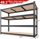 REIBII 48.2" W Garage Shelving, Storage Shelves Load 2600LBS, 4-Tier Adjustable Heavy Duty Metal Shelves for Warehouse, Pantry, Kitchen, 60.1" H X 48.2" W X 24" D, Black by CozyNest Decor