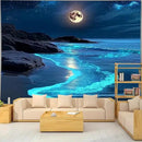 Nature Tapestry Forest Tree Sea Cave Wall Hanging, Stream Through Rainforest Landscape Wall Art Tapestry for Bedroom Living room (Blue Tears, 90"×70", Unframed) by CozyNest Decor