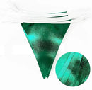 Green Party Decorations Triangle Pennant Banner Flag Dark Green Metallic Fabric Bunting Garland for Graduation Wedding Bridal Shower Birthday Baby Shower Holiday Retirement Game Party Supplies by GreenHaven Gardens